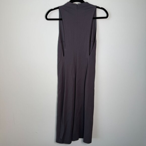 Aritzia Babaton Dress Matheson Ponte Bodycon High Neck Magnetic Gray Size 6 - Picture 5 of 11